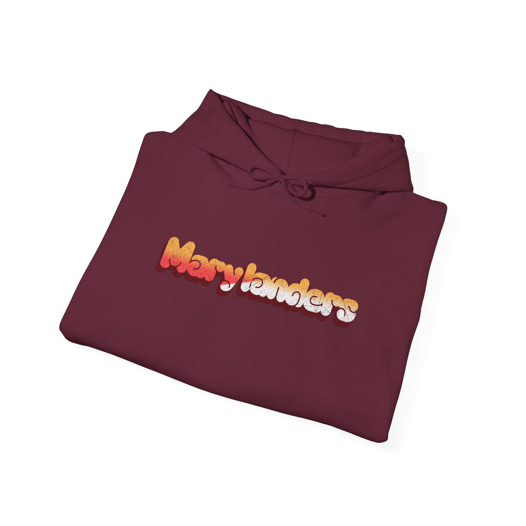 Marylanders Retro Bubble Letter Graphic Hooded Sweatshirt