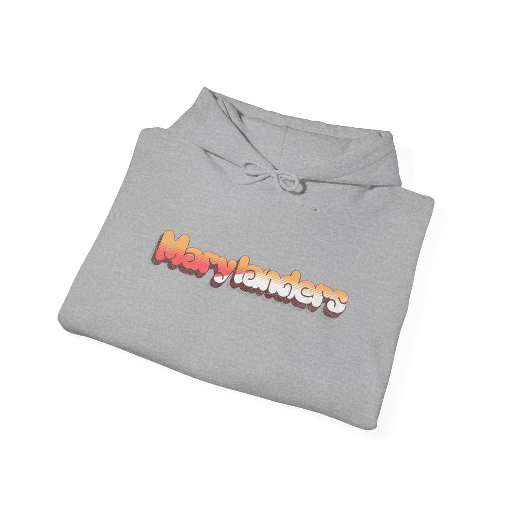 Marylanders Retro Bubble Letter Graphic Hooded Sweatshirt