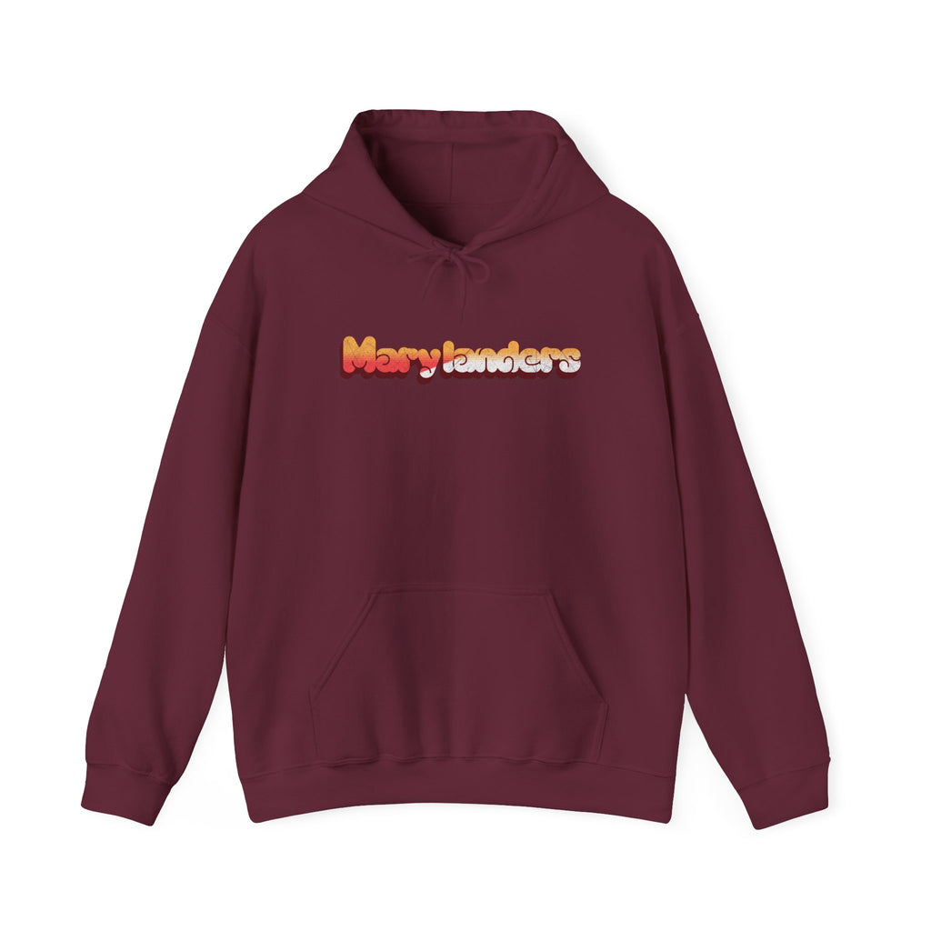Marylanders Retro Bubble Letter Graphic Hooded Sweatshirt