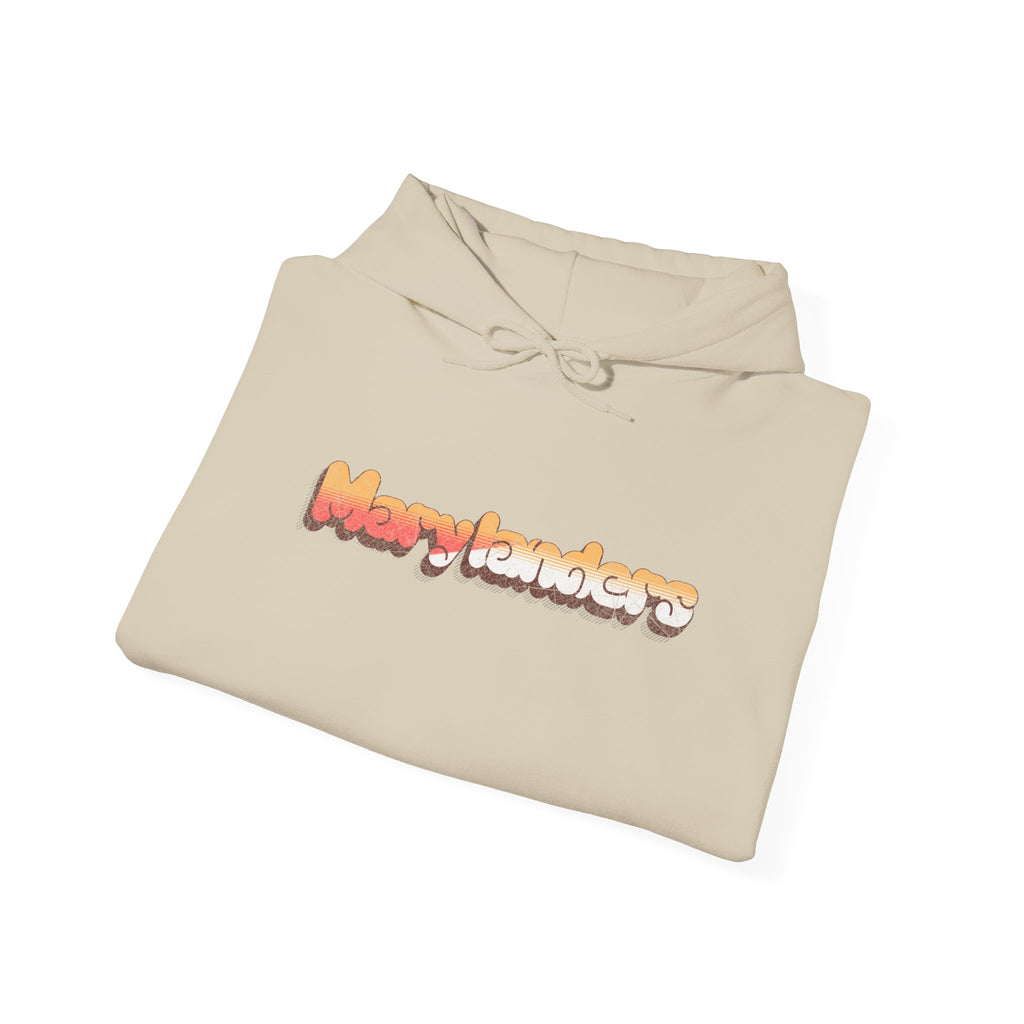 Marylanders Retro Bubble Letter Graphic Hooded Sweatshirt